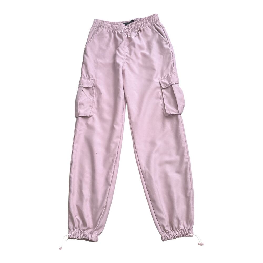 Refuge Cargo Pants Womens Large Pink High Rise Jogger Drawstring Pockets Y2K